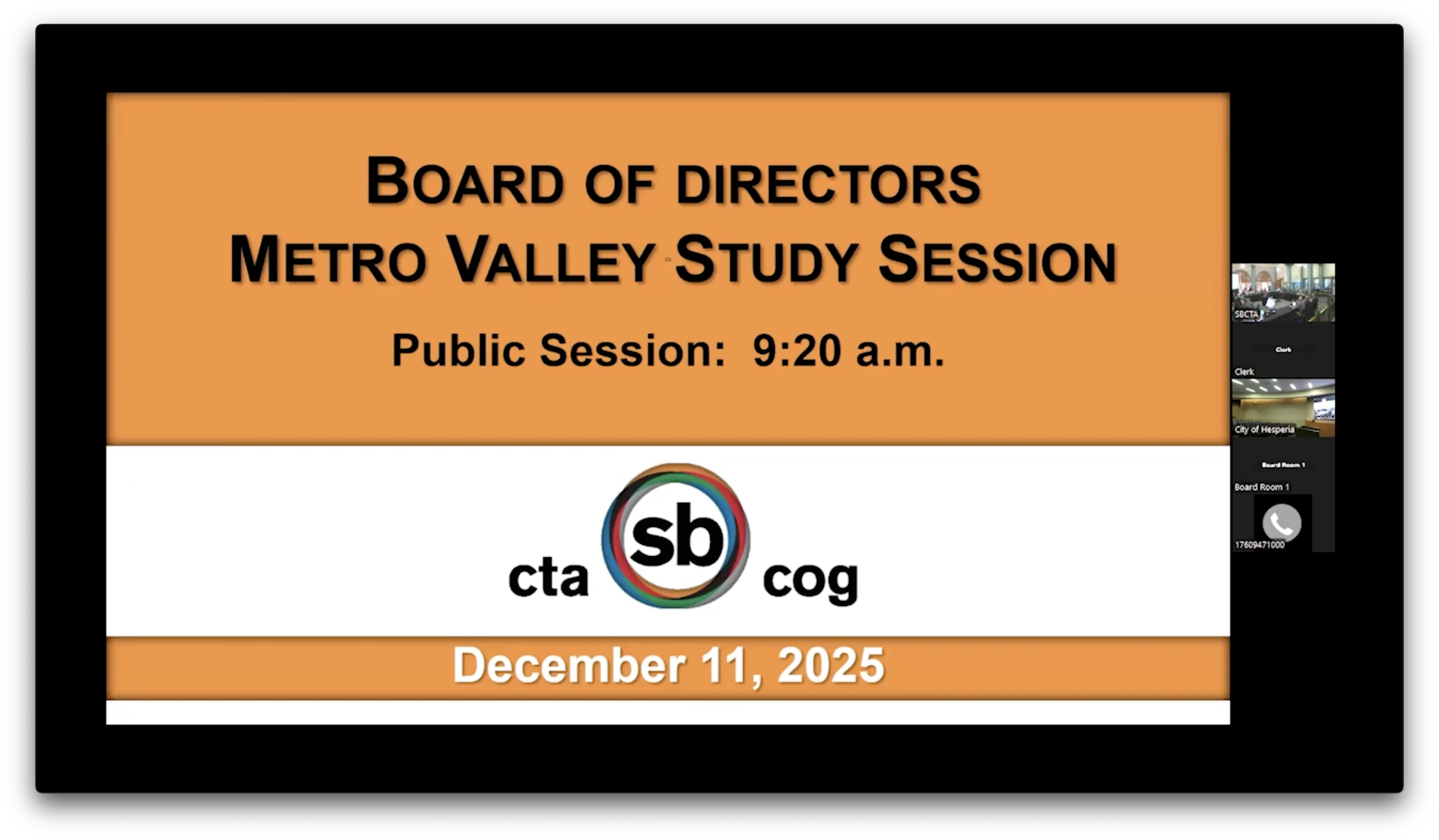 S.B. Cnty Transit Auth Study Session: 12/11/25
